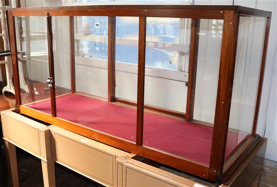 Mahogany and glazed display cabinet, modern